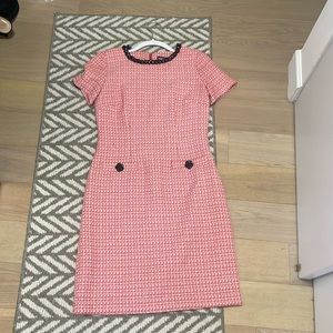 Karl Lagerfeld Paris Tweed Midi Dress with Chain and Rose Detail